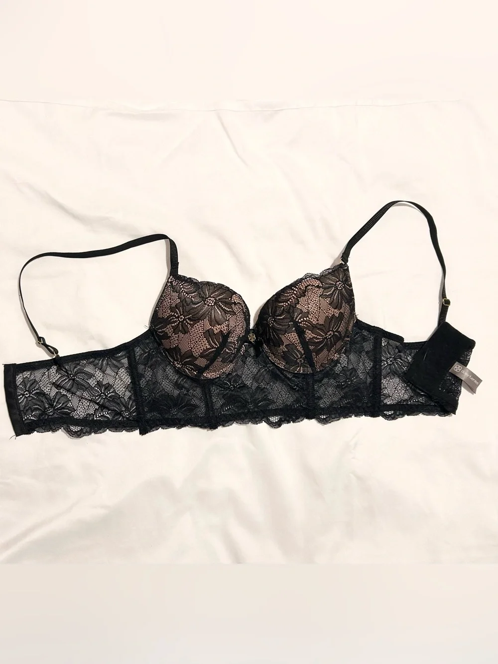 Daisy Fuentes Black Lace Longline Bra NWOT